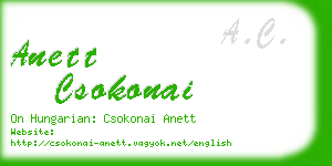 anett csokonai business card